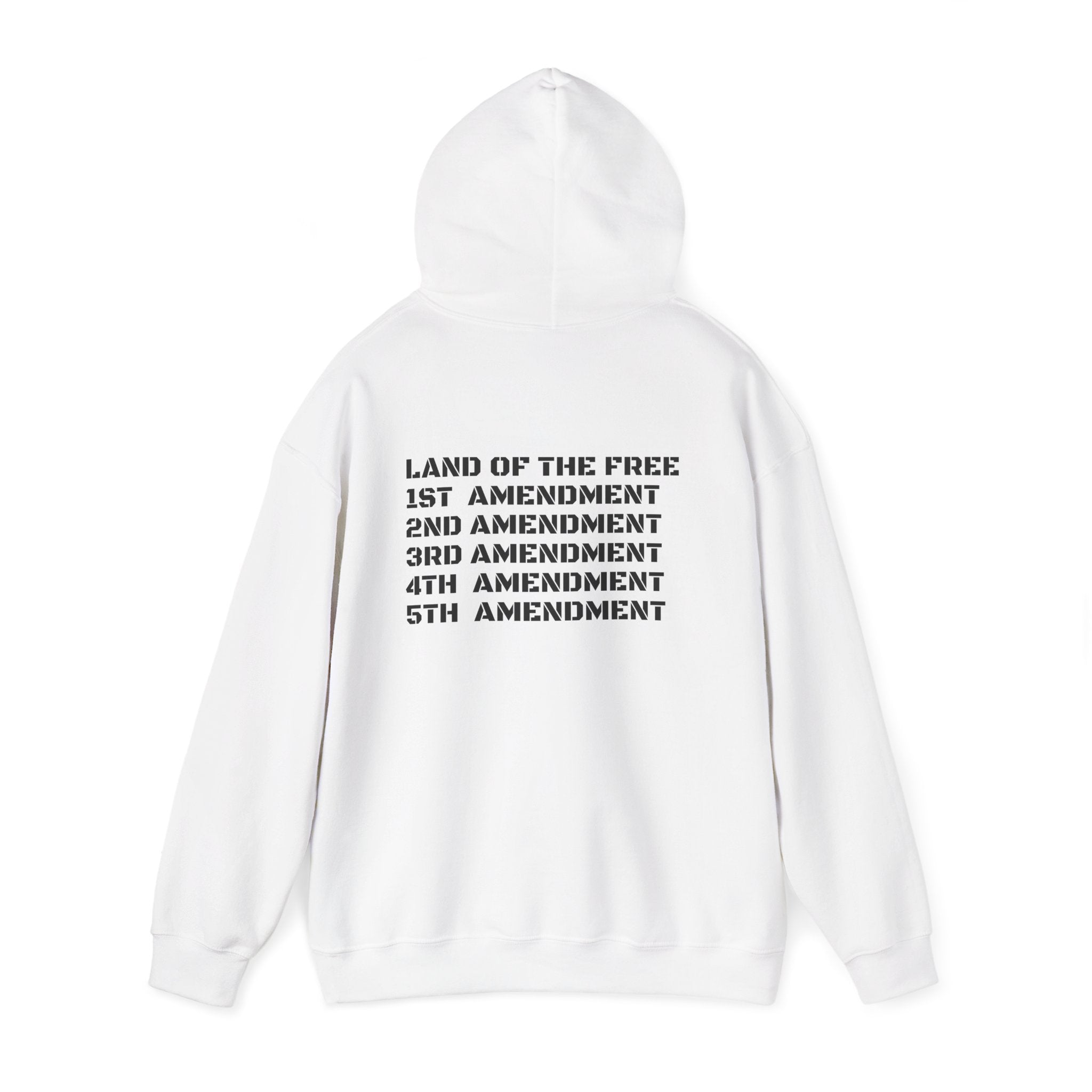 Patriotic Amendments Hoodie – 'Land of the Free' 1st-5th Amendment Sweatshirt