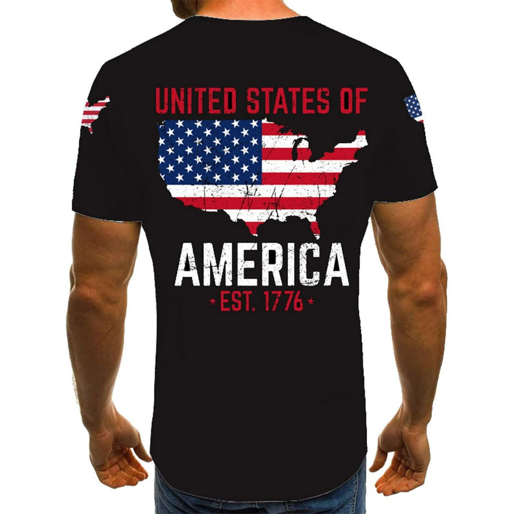 USA Flag T Shirt Men Patriotic